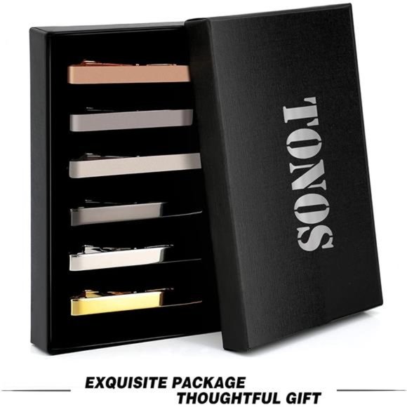 Tie Clips for Men, 6 PACK Tie Clip Set with Elegant Gift Box- - Matte & Shiny - Picture 5 of 7